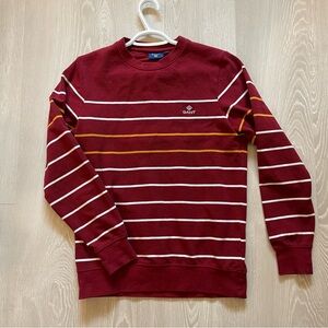 GANT Men’s Red Striped Crewneck Sweater size Medium (like new)